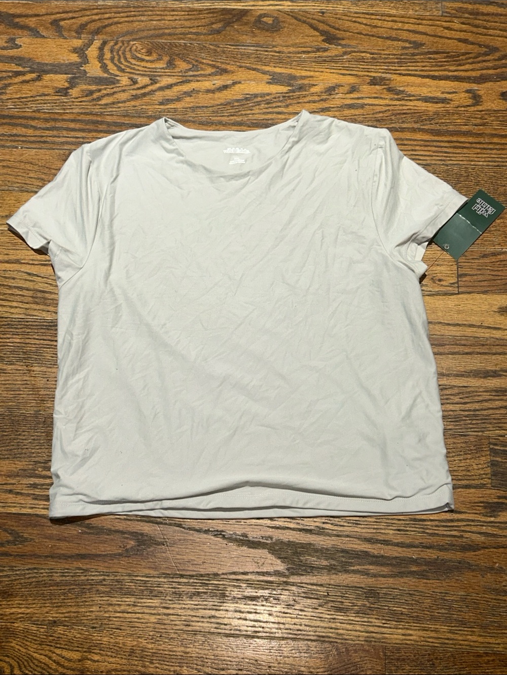 Classic Crewneck Crop Top in Light Gray